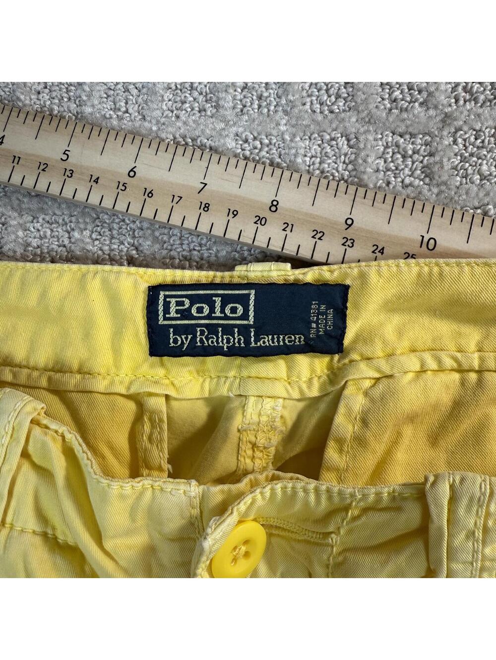 vintage polo ralph lauren yellow cargo pants 32 - Picture 7 of 9